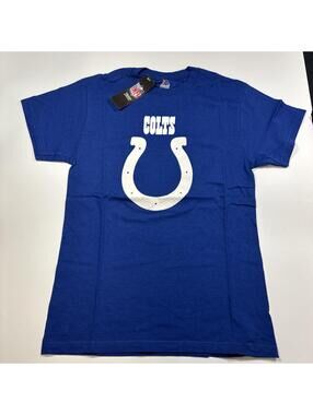 Indianapolis Colts NFL Football Embossed T-shirt Men Size Small Licensed Blue